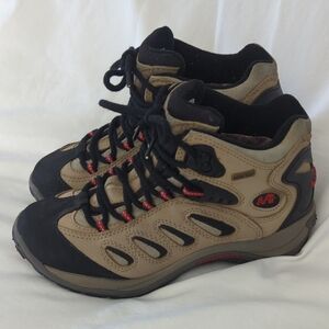 Merrell Tan and Black Lace-Up Hiking Boots